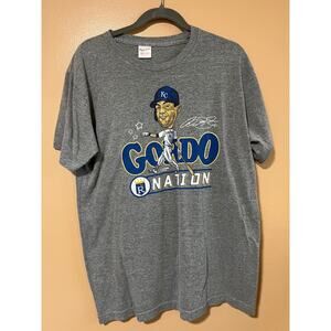 Charlie Hustle Alex Gordon Nation KC Royals Graphic Tee Size L Gray